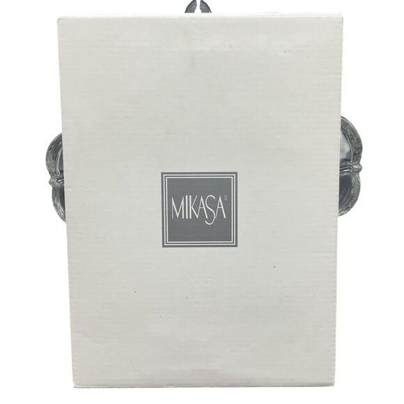 New Mikasa Peppermint Clear Sweet Dish 9 1/2" Oval Glass Serving Bowl Germany - Picture 3 of 4